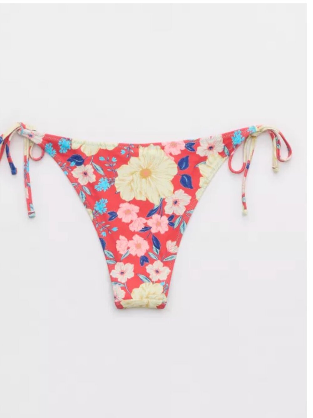 Aerie Cheekiest Bikini Bottom Tie Side Medium Like New Rojo Vacacional